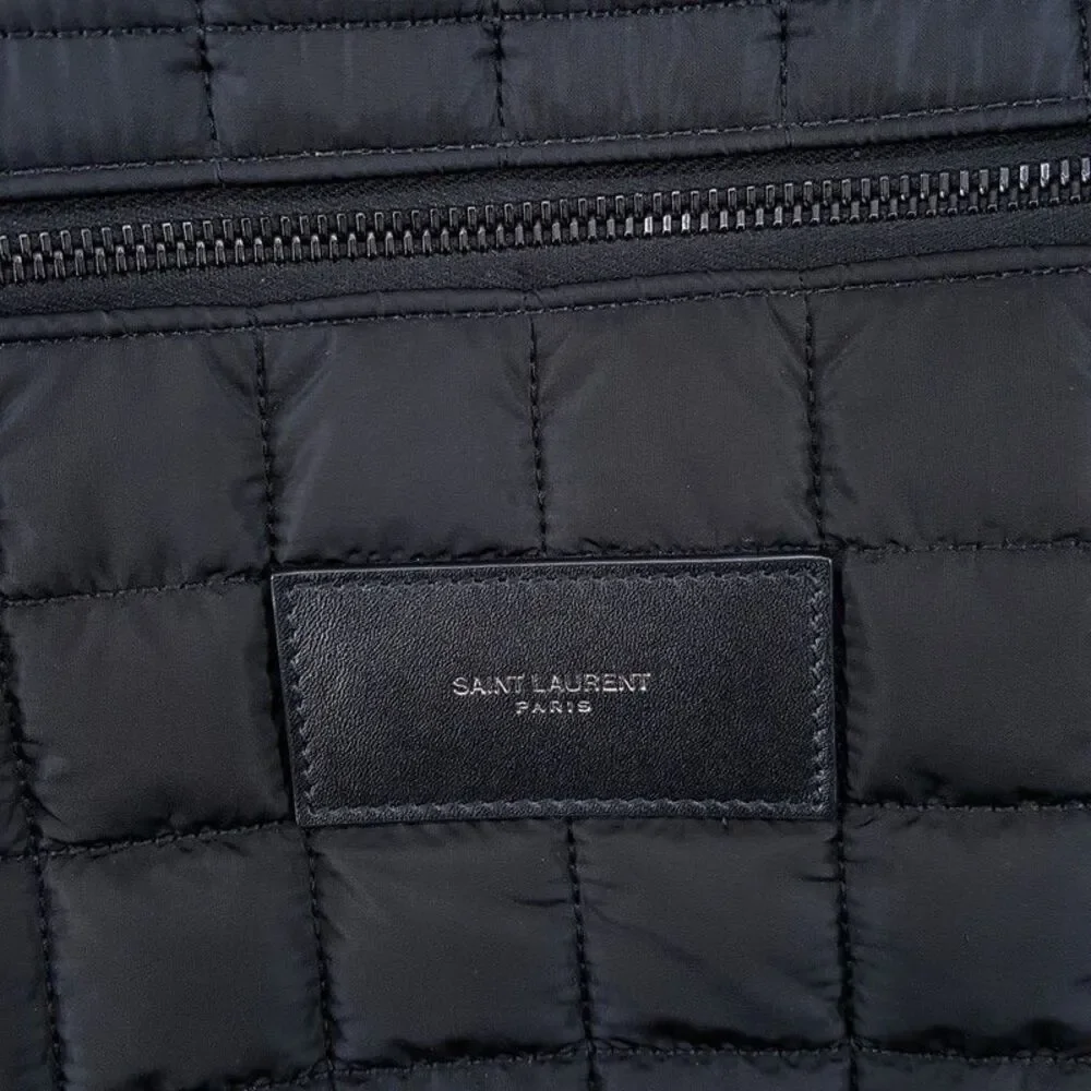 SAINT LAUREN Mens Black Nuxx Quilted Duffle Bag Shoulder Strap $2490
